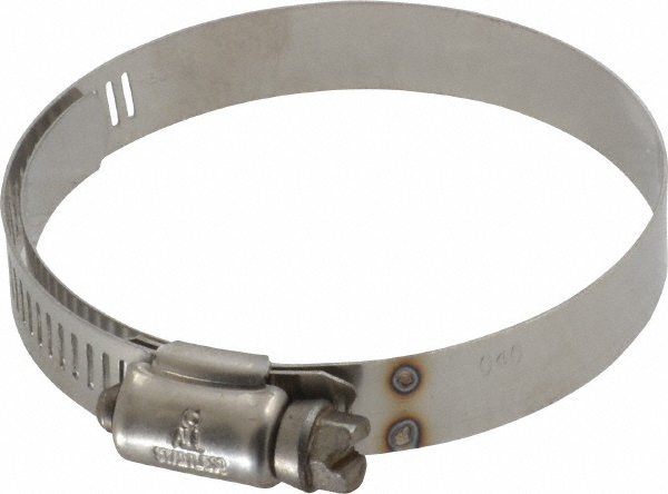 Worm Gear Clamp: SAE 40, 2-1/16 to 3" Dia, Stainless Steel Band