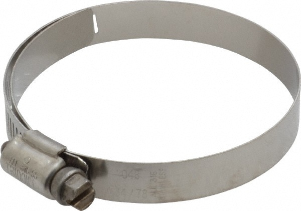 Worm Gear Clamp: SAE 48, 2-9/16 to 3-1/2" Dia, Stainless Steel Band