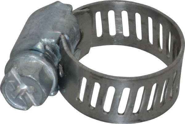 Worm Gear Clamp: SAE 4, 5/16 to 5/8" Dia, Stainless Steel Band