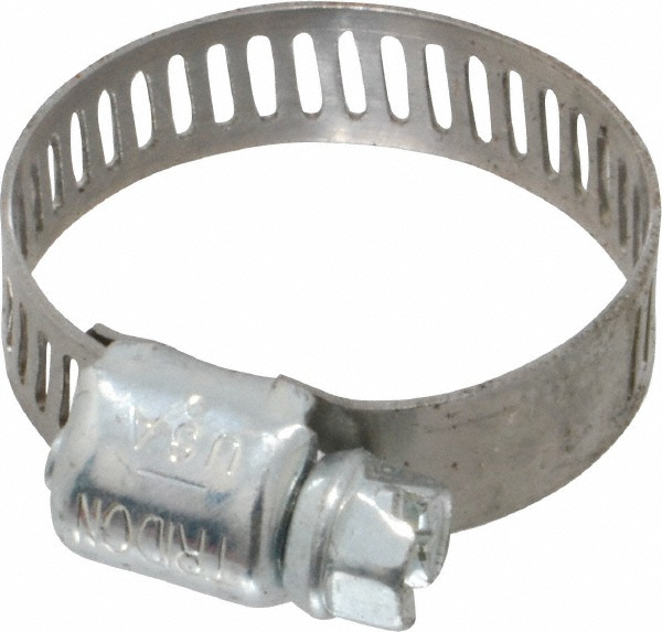 Worm Gear Clamp: SAE 8, 7/16 to 1" Dia, Carbon Steel Band