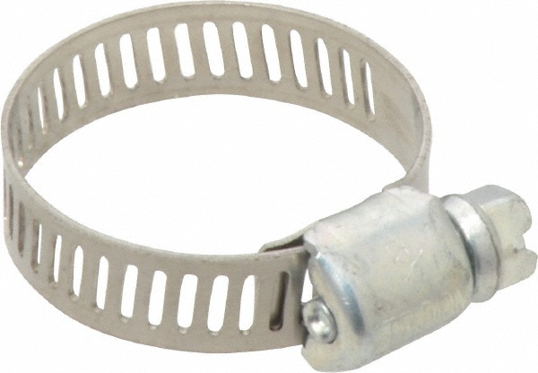 Worm Gear Clamp: SAE 10, 1/2 to 1-1/16" Dia, Carbon Steel Band