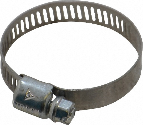 Worm Gear Clamp: SAE 16, 11/16 to 1-1/2" Dia, Carbon Steel Band
