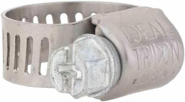 Worm Gear Clamp: SAE 4, 5/16 to 5/8" Dia, Stainless Steel Band