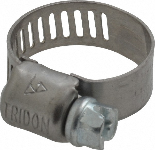 Worm Gear Clamp: SAE 5, 5/16 to 11/16" Dia, Stainless Steel Band