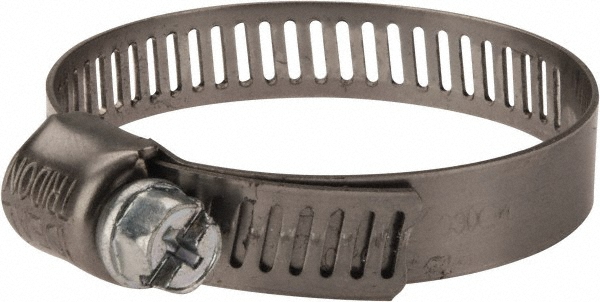 Worm Gear Clamp: SAE 20, 7/8 to 1-3/4" Dia, Stainless Steel Band