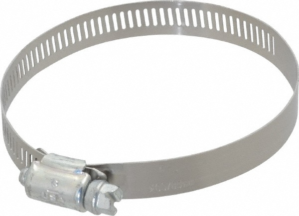 Worm Gear Clamp: SAE 48, 2-9/16 to 3-1/2" Dia, Carbon Steel Band