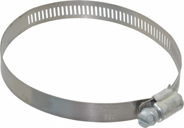 Worm Gear Clamp: SAE 56, 3-1/16 to 4" Dia, Carbon Steel Band