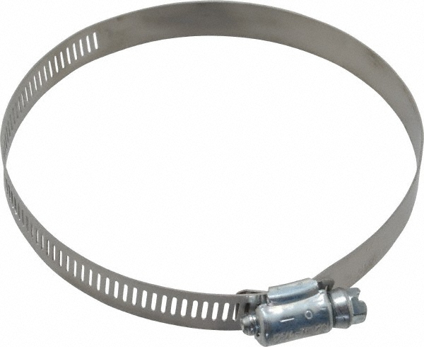 Worm Gear Clamp: SAE 64, 2-1/2 to 4-1/2" Dia, Carbon Steel Band