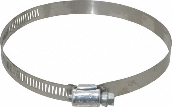 Worm Gear Clamp: SAE 72, 3 to 5" Dia, Carbon Steel Band
