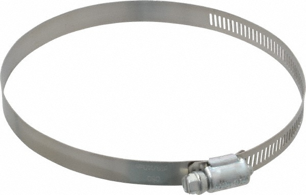 Worm Gear Clamp: SAE 80, 3-1/2 to 5-1/2" Dia, Carbon Steel Band