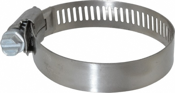Worm Gear Clamp: SAE 28, 1-5/16 to 2-1/4" Dia, Stainless Steel Band