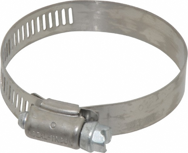 Worm Gear Clamp: SAE 32, 1-9/16 to 2-1/2" Dia, Stainless Steel Band