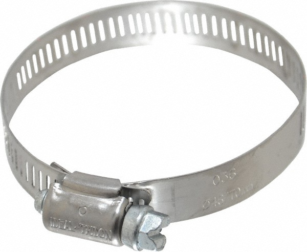 Worm Gear Clamp: SAE 36, 1-13/16 to 2-3/4" Dia, Stainless Steel Band