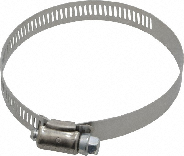 Worm Gear Clamp: SAE 48, 2-9/16 to 3-1/2" Dia, Stainless Steel Band
