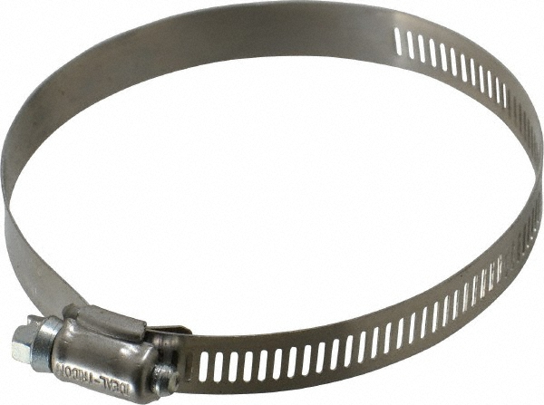 Worm Gear Clamp: SAE 56, 3-1/16 to 4" Dia, Stainless Steel Band