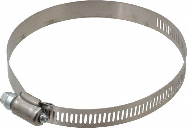 Worm Gear Clamp: SAE 60, 3-5/16 to 4-1/4" Dia, Stainless Steel Band