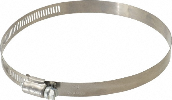 Worm Gear Clamp: SAE 80, 3-1/2 to 5-1/2" Dia, Stainless Steel Band