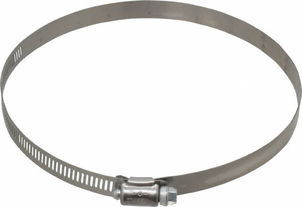 Worm Gear Clamp: SAE 96, 4-1/2 to 6-1/2" Dia, Stainless Steel Band
