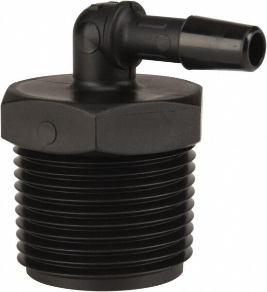 Barbed Tube Elbow: Single Barb, 1/4" Barb, 3/4" NPT
