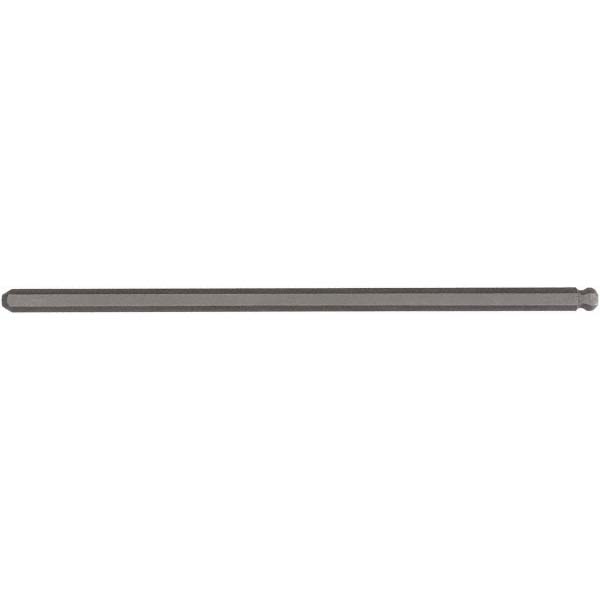 Ball Hex Screwdriver Bit: 1" Drive, 9/64" Hex, 5" OAL - Steel