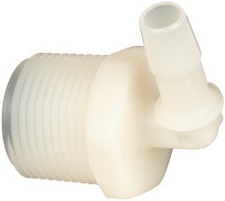 Barbed Tube Elbow: Single Barb, 3/8" Barb, 3/4" NPT