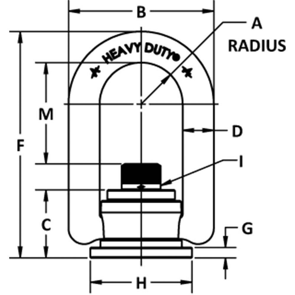 ADB Hoist Rings Weld Mount Hoist Ring WeldOn, 24000 lb Capacity