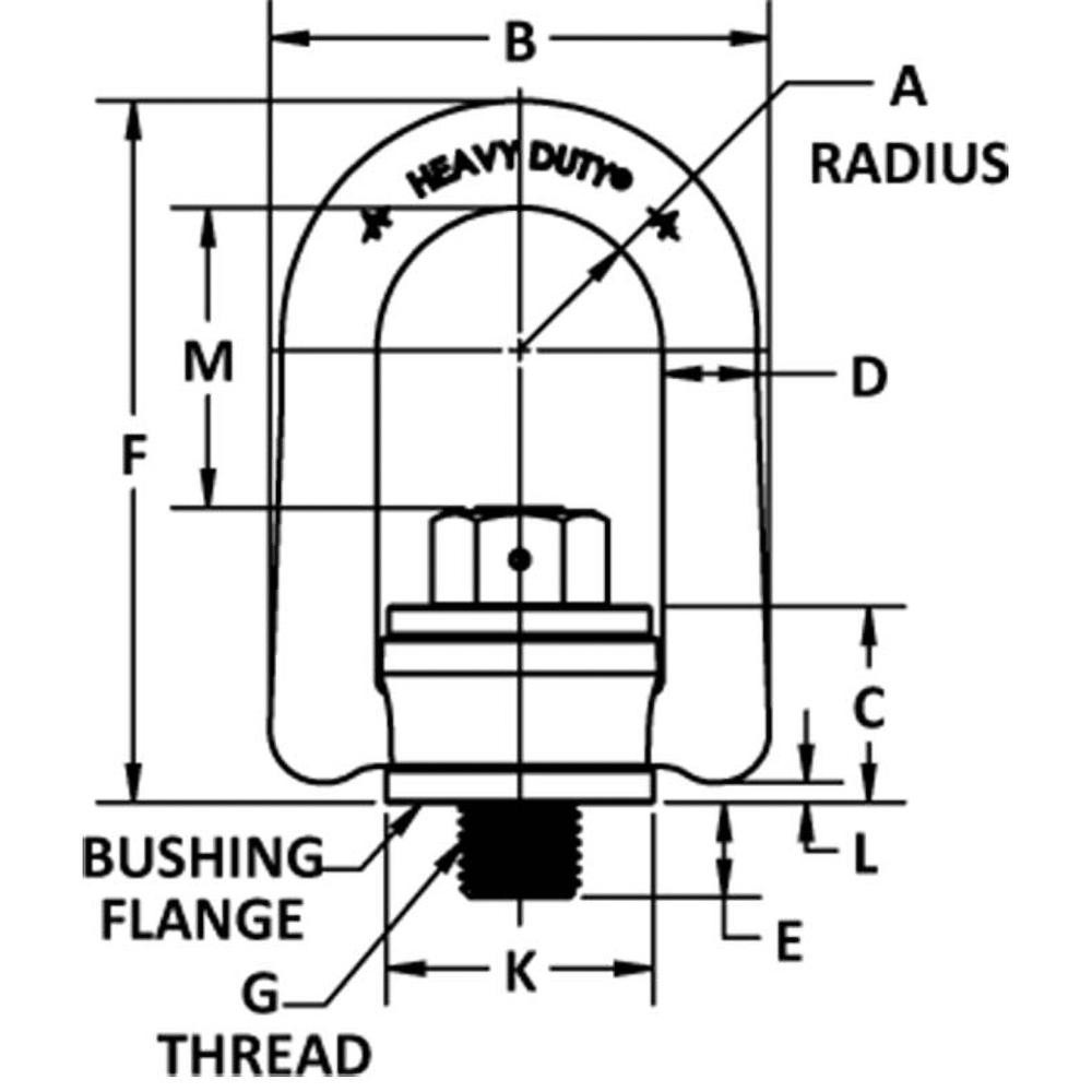ADB Hoist Rings Road Plate Hoist Ring ScrewOn, 15000 lb Capacity