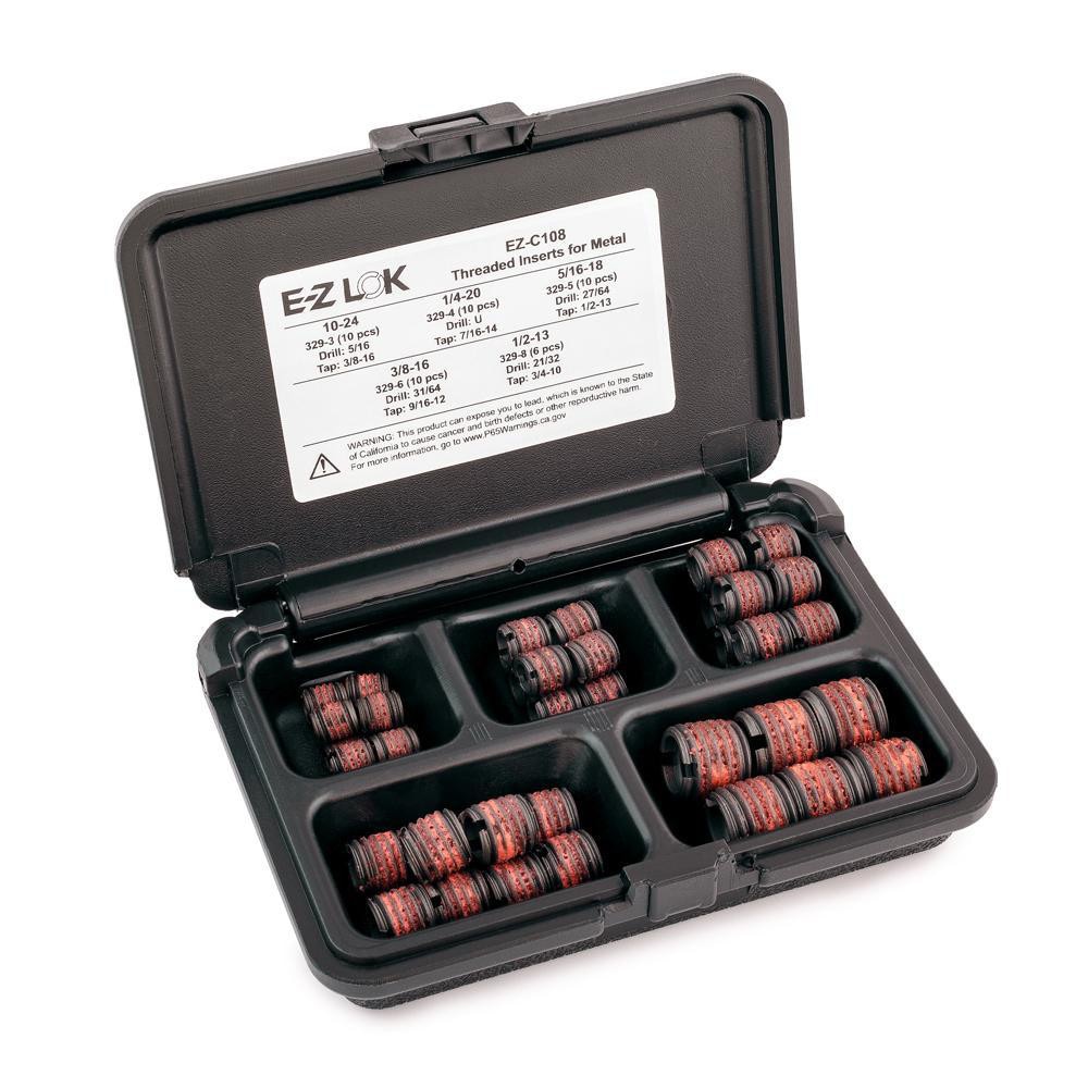 E-Z LOK Thread Repair Kit Includes: 1/2-20 Heavy Duty Inserts, Tap & Drill