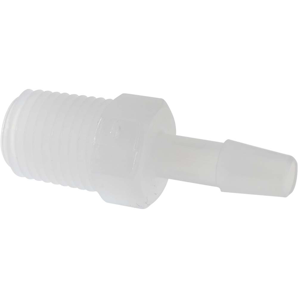 Made in USA Barbed Tube Adapter Single Barb, 1/4" Barb, 1/4" NPT