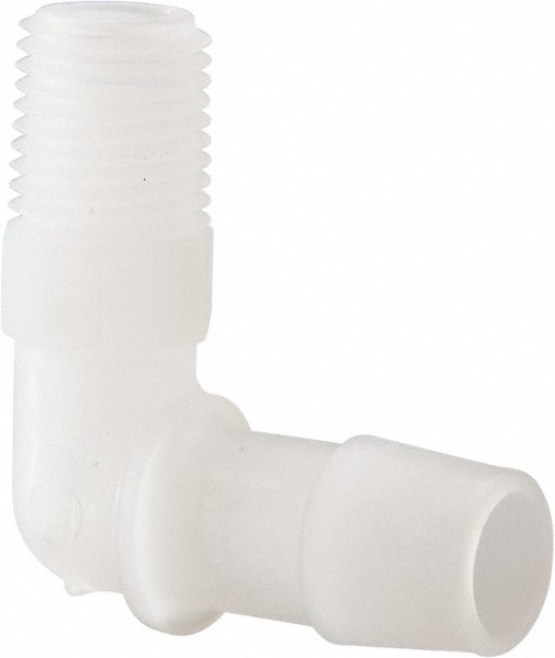 Made in USA Barbed Tube Elbow Single Barb, 1/2" Barb, 1/4" NPT MSC Direct