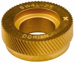 Dorian Tool 73310128116 Standard Knurl Wheel: 1" Dia, 90 ° Tooth Angle, 25 TPI, Diagonal, Cobalt 
