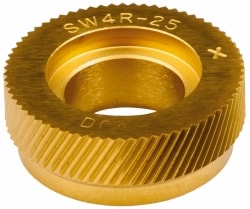 Dorian Tool 73310128062 Standard Knurl Wheel: 1" Dia, 90 ° Tooth Angle, 25 TPI, Diagonal, Cobalt Image