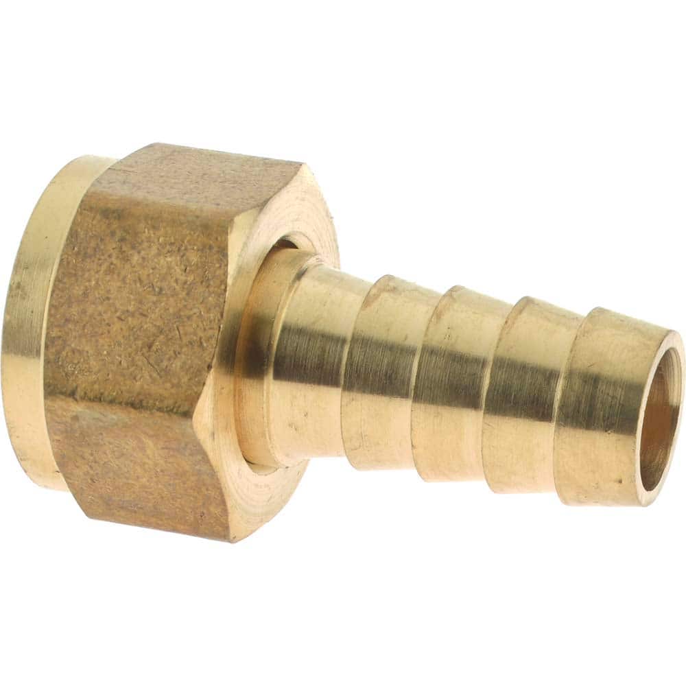 Anderson Metals Brass Hose Fitting 1/2 Barb x 1/2 NPSM 1/2 Barb x 1/2 NPSM 07008-0808 Ball End Swivel Connector 