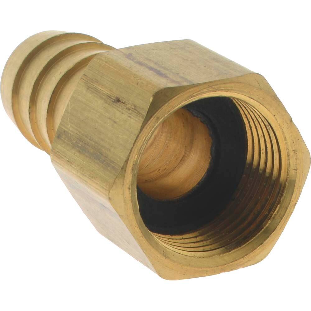 1/4 HOSE ID TO 3/8 FEMALE NPSM SWIVEL BRASS ADAPTER FITTING WITH GASKET 