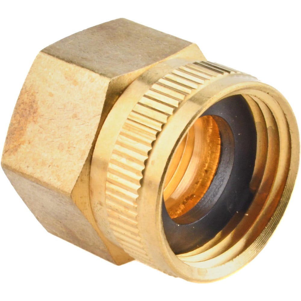 Garden Hose Fitting: Female Hose to Female Pipe Swivel, FPT, Brass