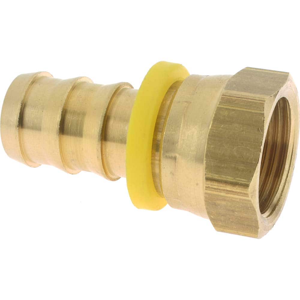CerroBrass P-308-1212 Barbed Push-On Hose Female Connector: 1-1/16" UNF, Brass, 3/4" Barb 