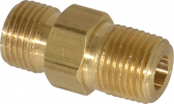 Industrial Pipe Hex Plug: 1/8" Male Thread, MNPSM x MNPTF