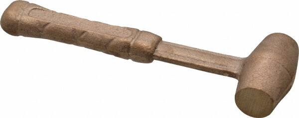 Non-Marring Hammer: 8 oz, 3/4" Face Dia, Bronze Head