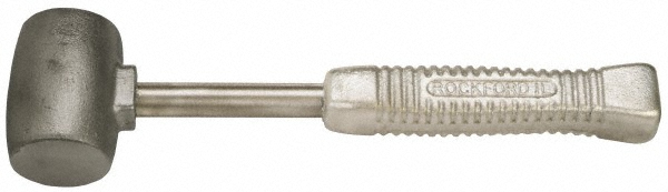 Non-Marring Hammer: 5 lb, 2" Face Dia, Zinc Aluminum Alloy Head - 13-1/2" OAL, Aluminum Handle, Fixed Face