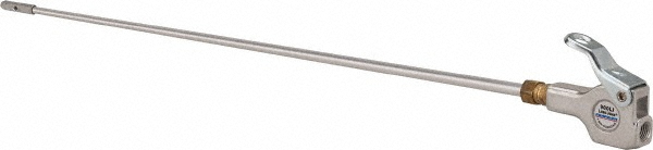 Air Blow Gun: Safety Extension Tube, Thumb Lever - 1/4 NPT, 72" Tube, Aluminum
