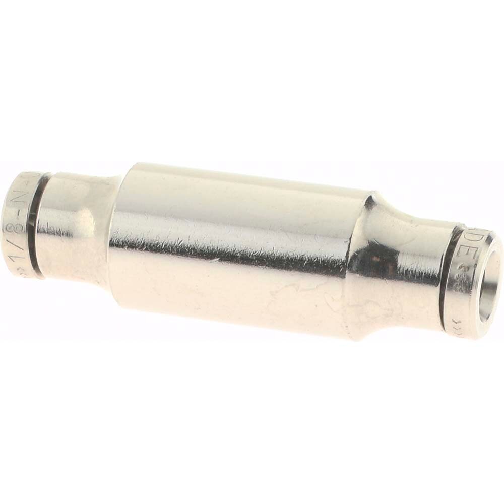 Push-To-Connect Tube to Tube Tube Fitting: Pneufit Union, Straight, 1/8" OD