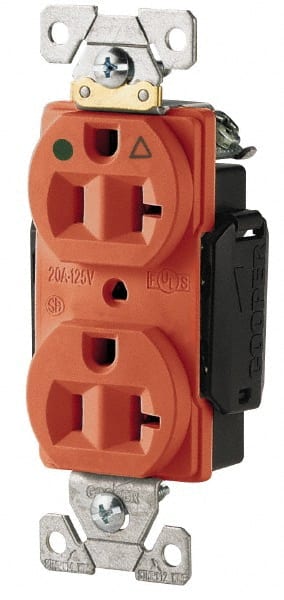 Cooper Wiring Devices IG8300RN Straight Blade Duplex Receptacle: NEMA 5-20R, 20 Amps, Isolated Ground 