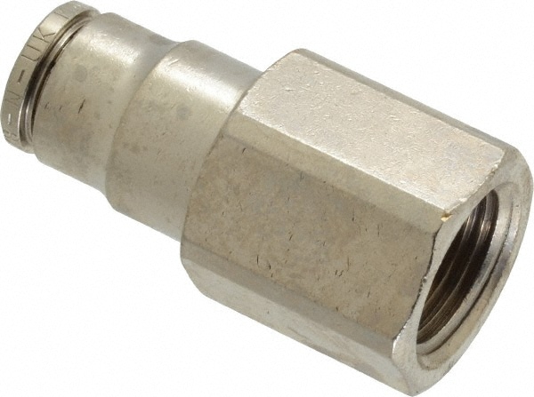 Norgren 124260638 Push-To-Connect Tube to Male & Tube to Male NPT Tube Fitting: Pneufit Female Adapter, Straight, 3/8" Thread, 3/8" OD Image