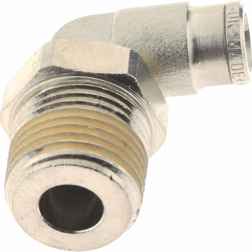 Norgren 124470438 Push-To-Connect Tube to Male & Tube to Male NPT Tube Fitting: Pneufit Swivel Male Elbow, 3/8" Thread, 1/4" OD 