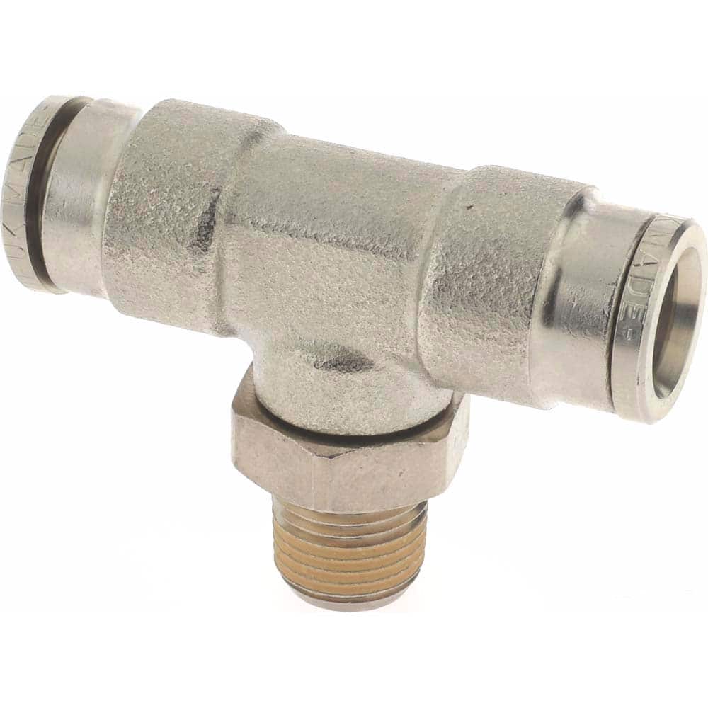Norgren 124670518 Push-To-Connect Tube to Male & Tube to Male NPT Tube Fitting: Pneufit Swivel Male Tee, 1/8" Thread, 5/16" OD 