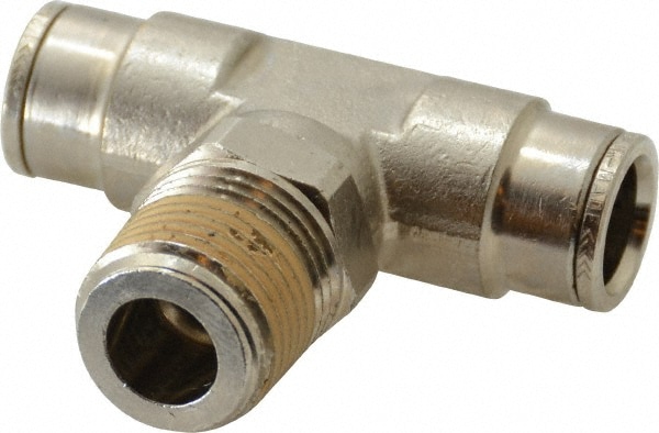 Norgren 124670748 Push-To-Connect Tube to Male & Tube to Male NPT Tube Fitting: 1/2" Thread, 1/2" OD Image