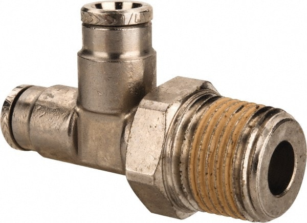 Norgren 124680438 Push-To-Connect Tube to Male & Tube to Male NPT Tube Fitting: 3/8" Thread, 1/4" OD Image