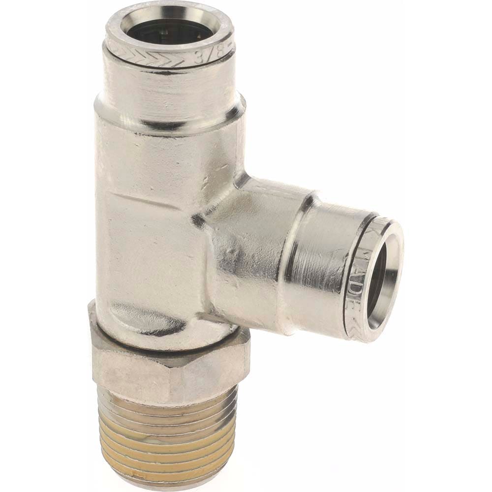 Norgren 124680638 Push-To-Connect Tube to Male & Tube to Male NPT Tube Fitting: 3/8" Thread, 3/8" OD 