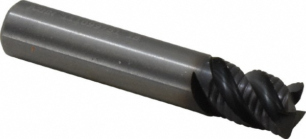 Kennametal 3331483 Corner Radius End Mill: 3/8" Dia, 1/2" LOC, 0.03" Radius, 4 Flutes, Solid Carbide Image