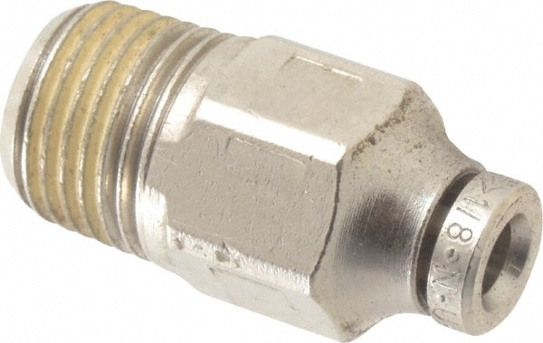 Norgren 121250118 Push-To-Connect Tube to Male & Tube to Male BSPT Tube Fitting: Adapter, Straight, 1/8" Thread, 1/8" OD Image